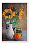 Still Life With Sunflowersk by Muna Shabab